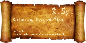 Kalocsay Szalvátor névjegykártya